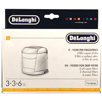 Delonghi FK6 Filter Kit. Includes 3 Oil Vapor, 3 Charcoal, & 6 Paper Filters