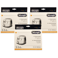 Delonghi FK8Deep Fryer Filter Kit, 3 Pack, Includes 9 Oil-Vapor Filters & 9 Carcoal Filters