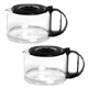 Capresso 4451.01-2PK 10 Cup Glass Carafe with Lid 2 Pack, Black (fits models 351,451,452,453,454)